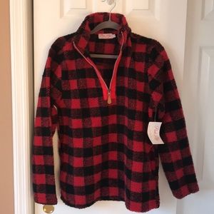 Pink Lily red buffalo 1/4 zip shirt